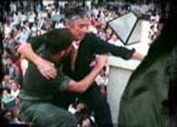 Crowds at the U.S. Embassy compound during the fall of Saigon