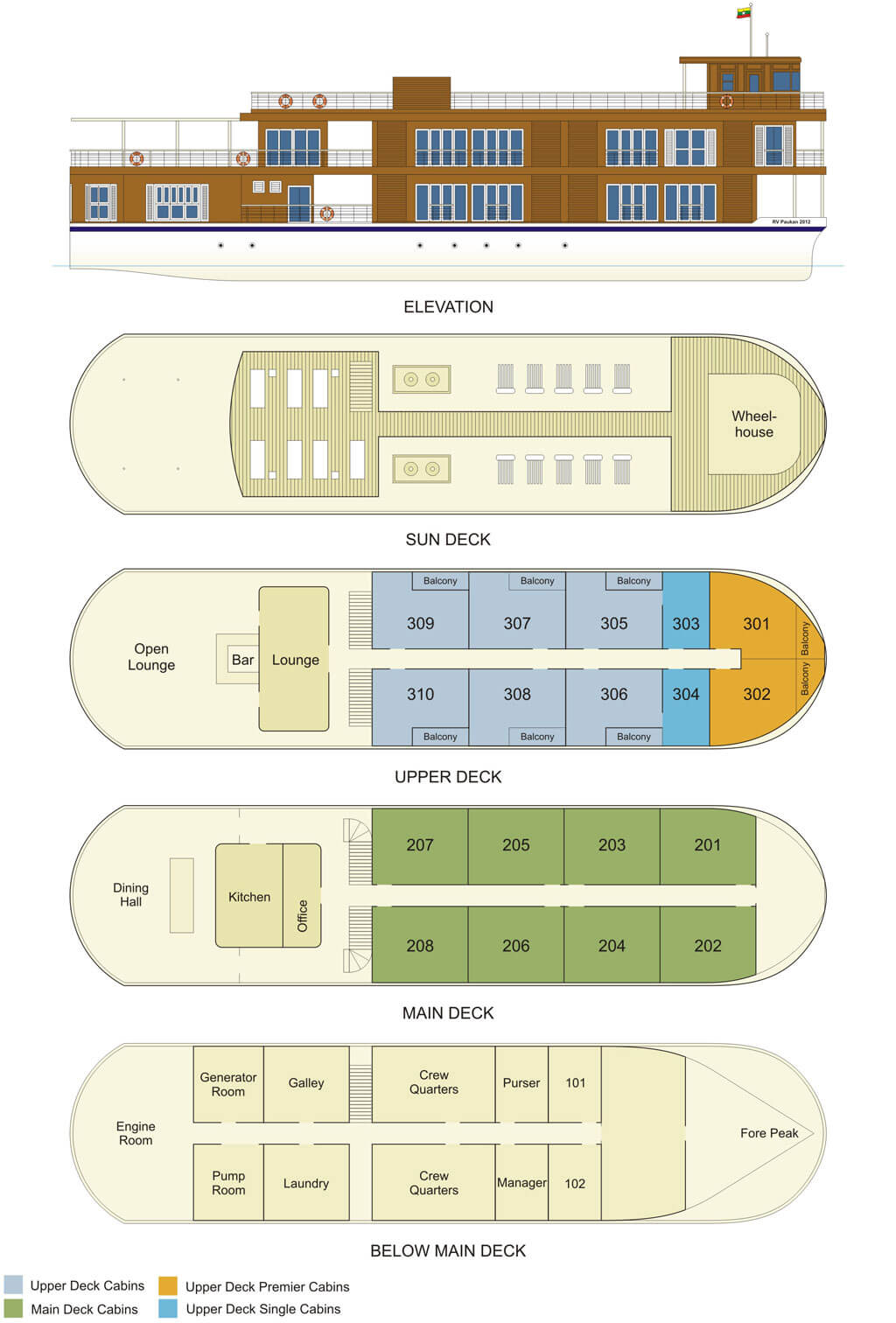 Deck plan — Paukan Cruises